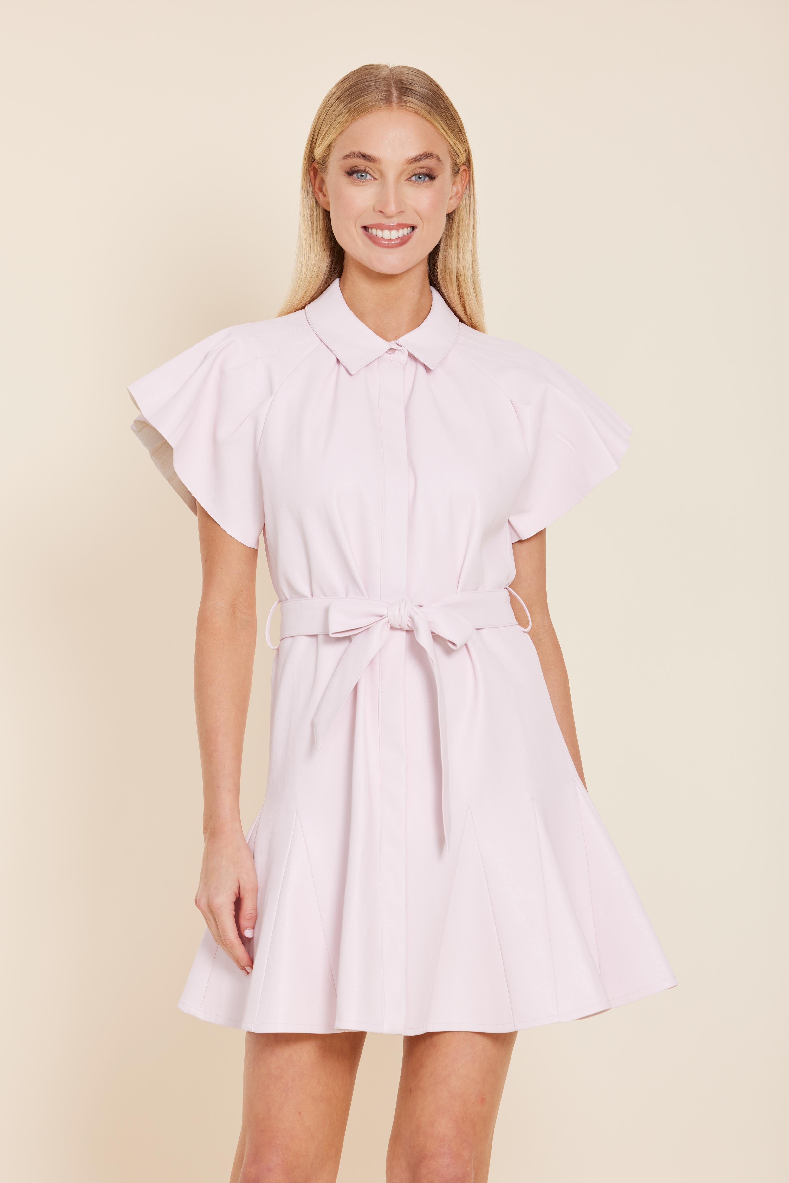 faux leather pleated dress Anisa Faux Leather Pleated Mini Dress DARK-MAUVE / M by Sugarlips