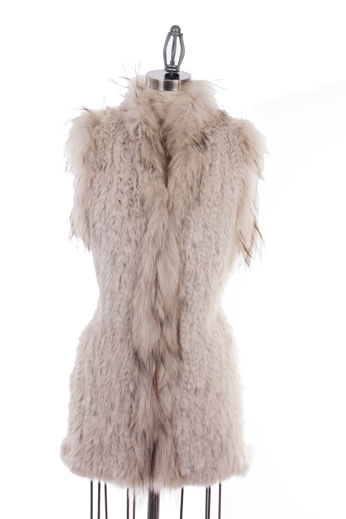 Knit Rabbit & Fox Fur Vest