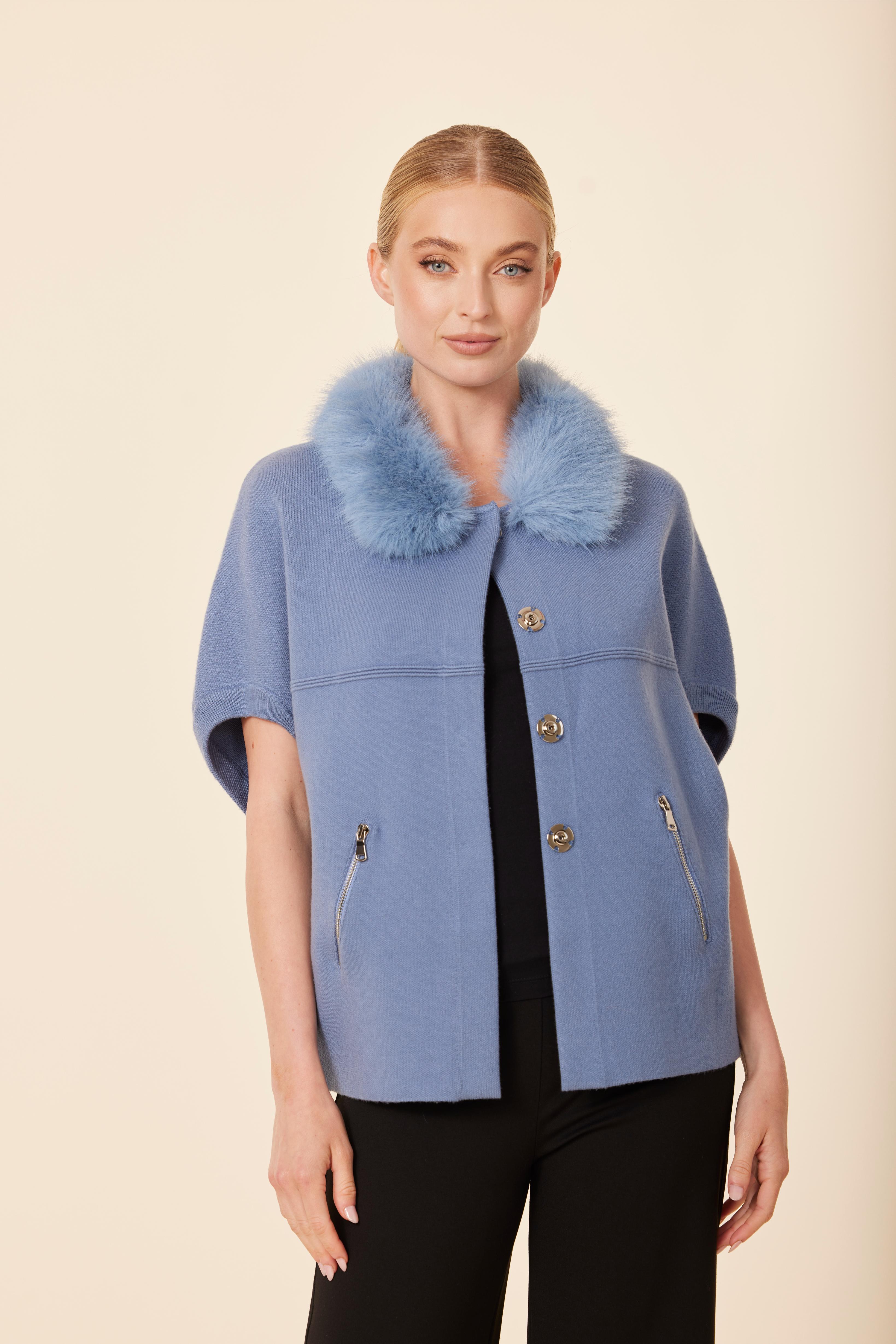 FW'25 Faux Fur Trimmed Cocoon Cardigan – Dolce Cabo