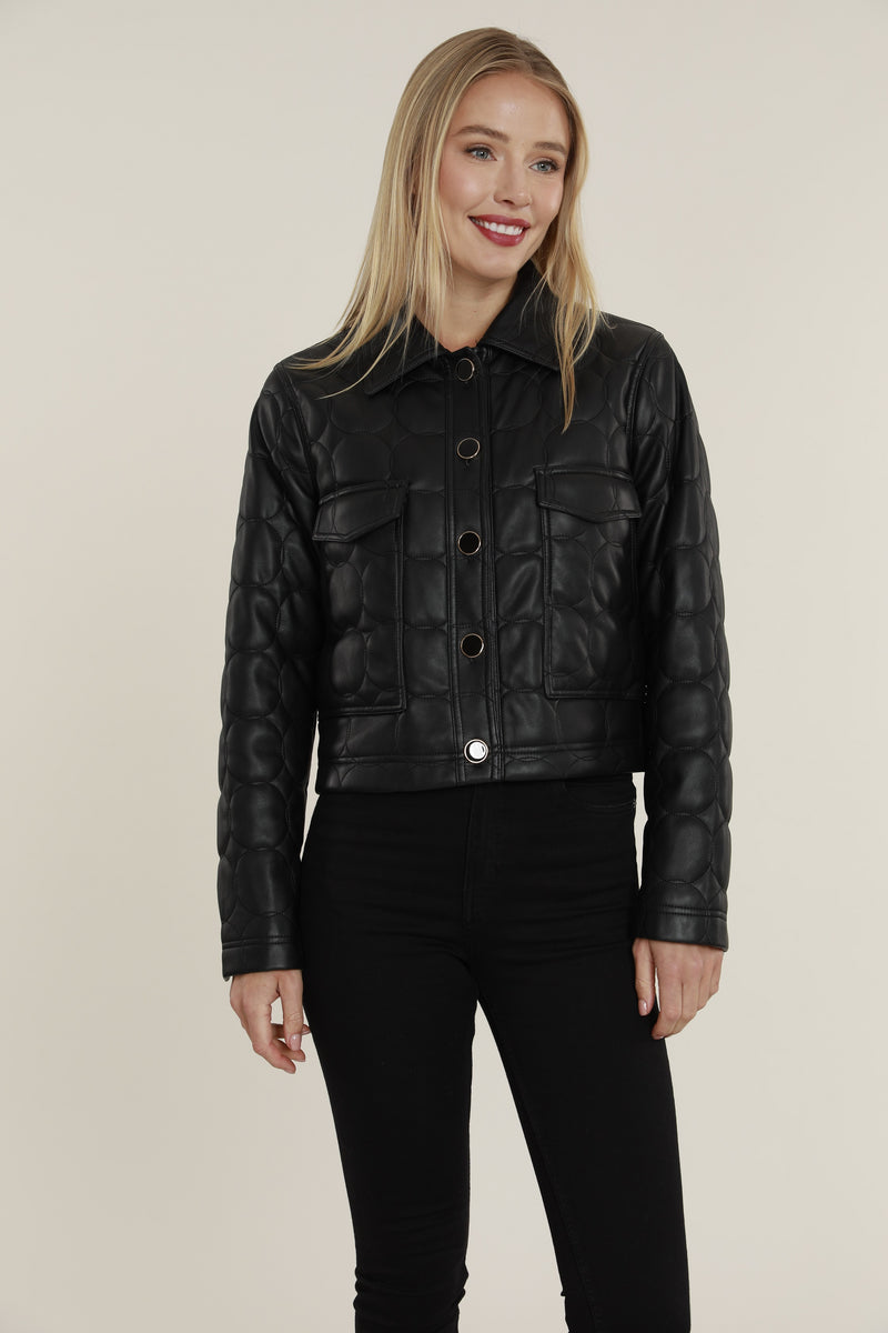 Faux Leather Bomber Jacket – Dolce Cabo