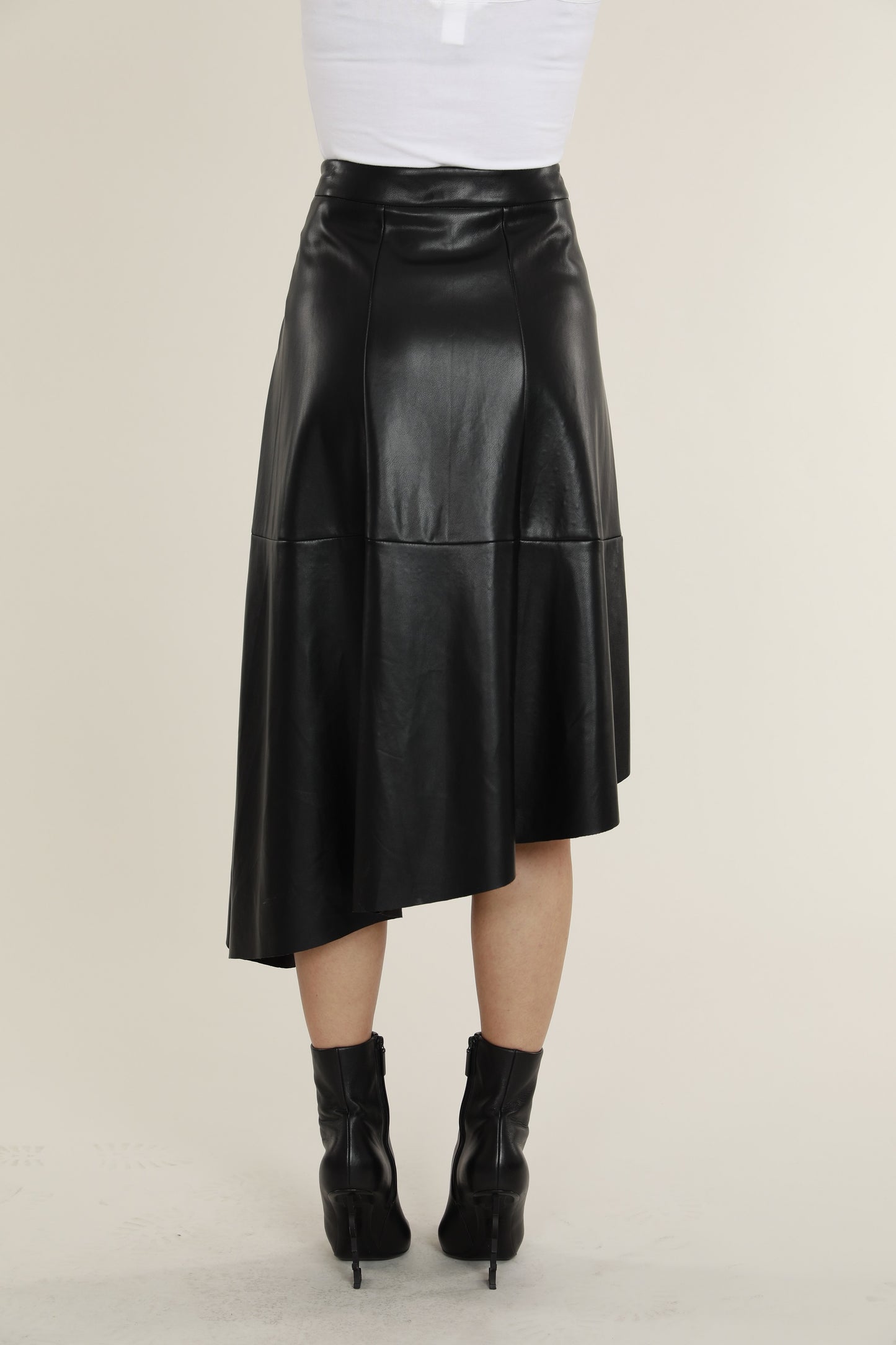 Faux Leather Asymmetrical Skirt