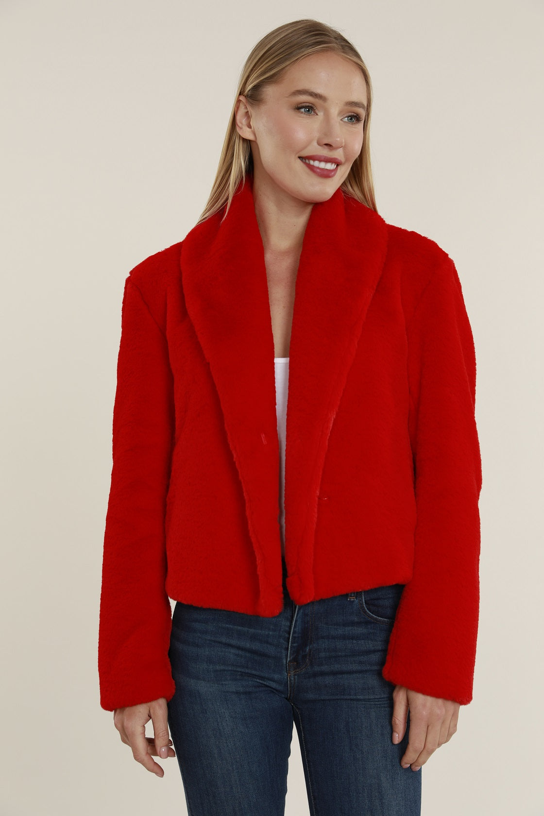 Faux Fur Shawl Collar Jacket – Dolce Cabo