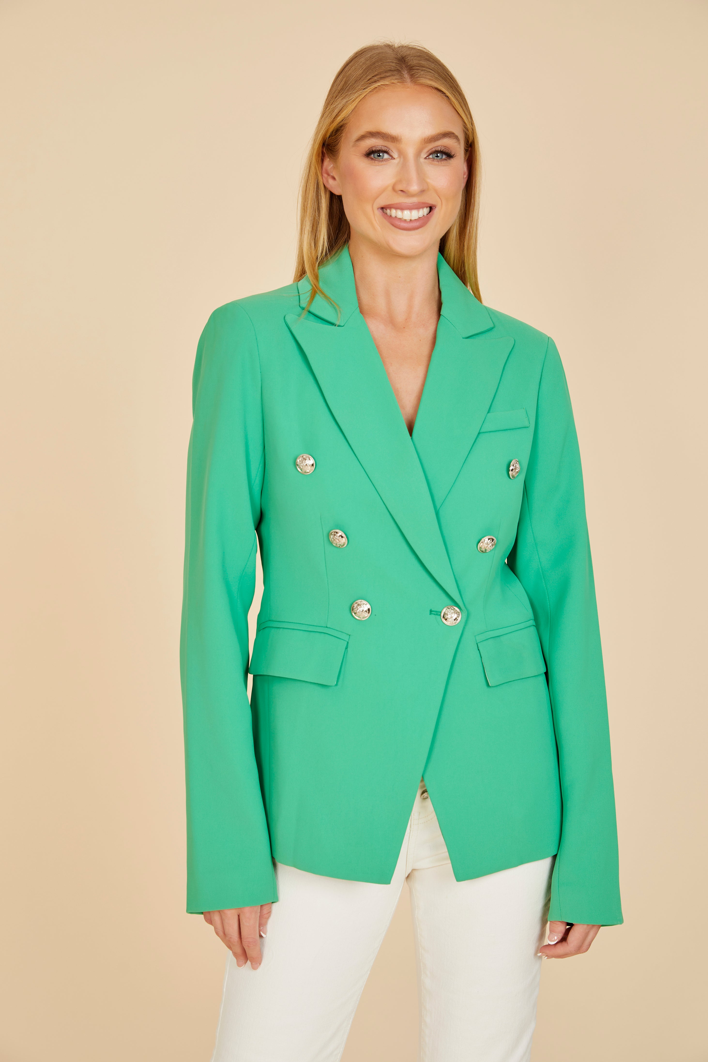 Lime Double Breasted Blazer Lime / M