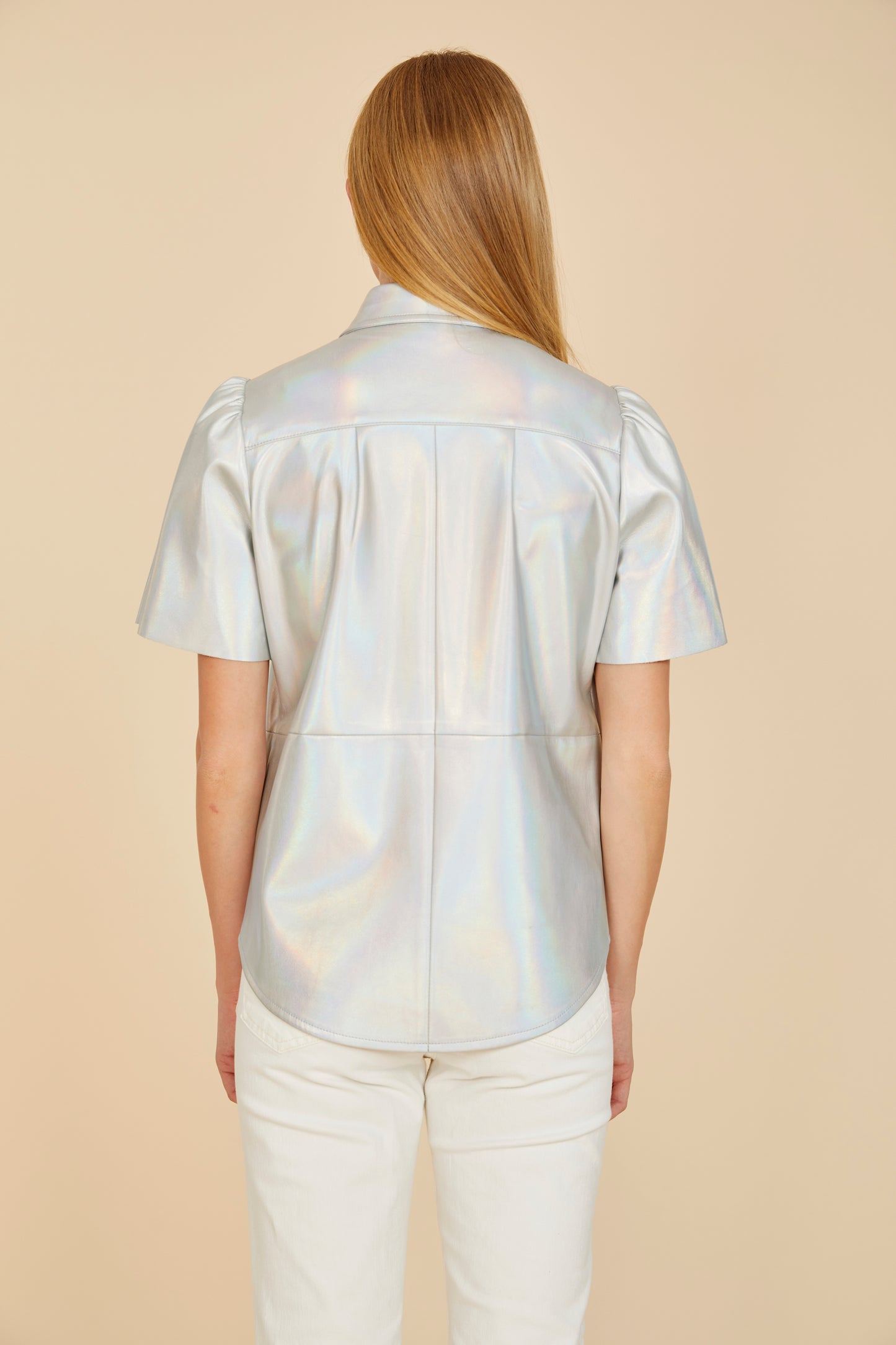 Metallic Faux Leather Top