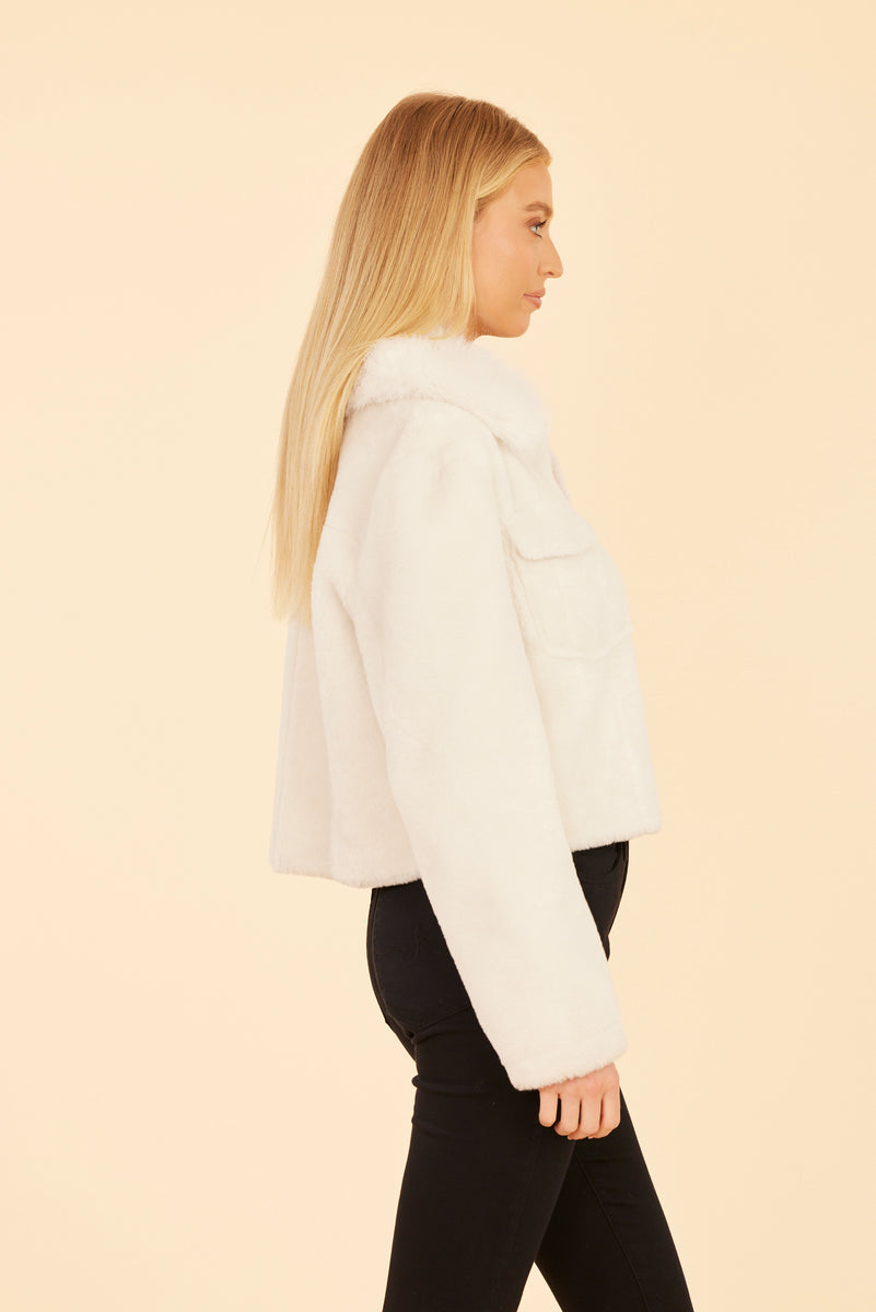 Faux Fur Shrug For Girls Dreamer P Little Girls White Faux Fur