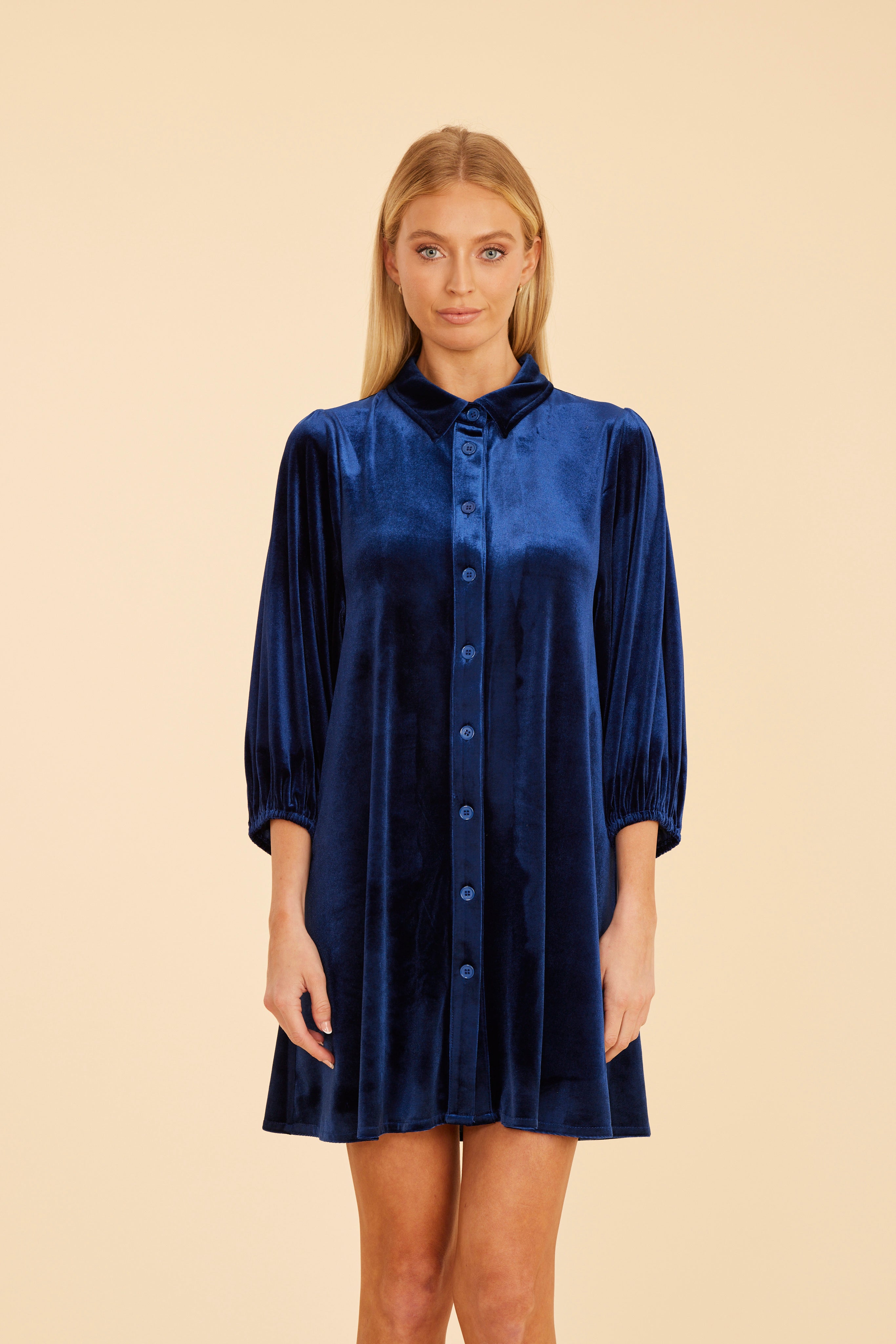 Velvet Puff Sleeve Dress – Dolce Cabo