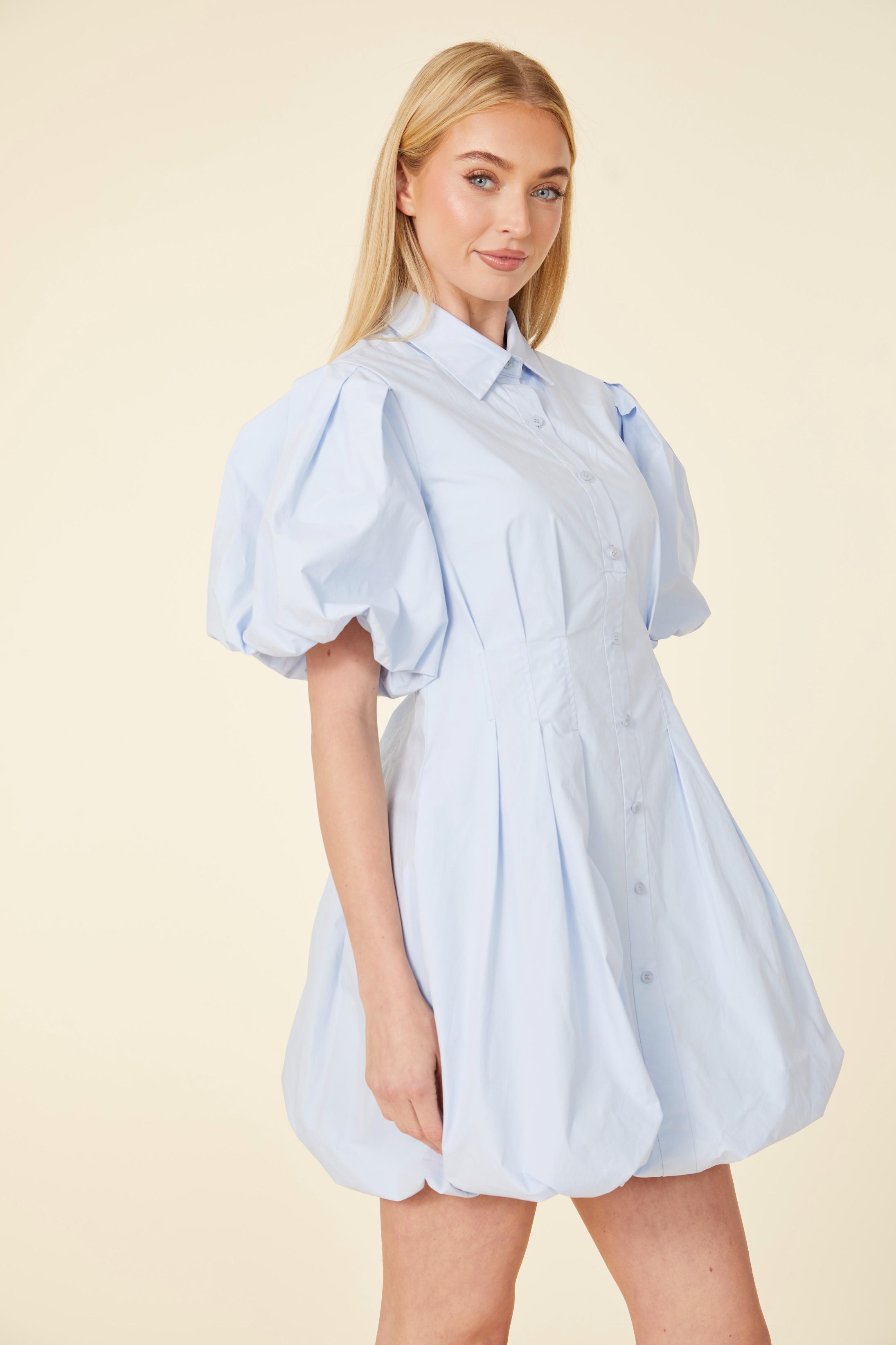 princess polly baby blue dress Women's Dusty blue MAMA Balloon-sleeved maxi dress