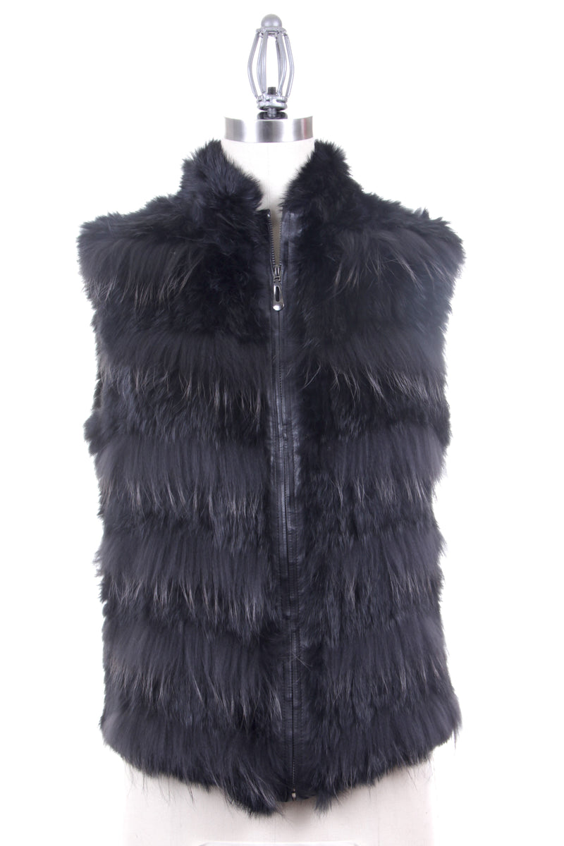 Lush Rabbit and Raccoon Fur Vest