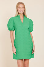 Nylon Quilted V-neck Dress