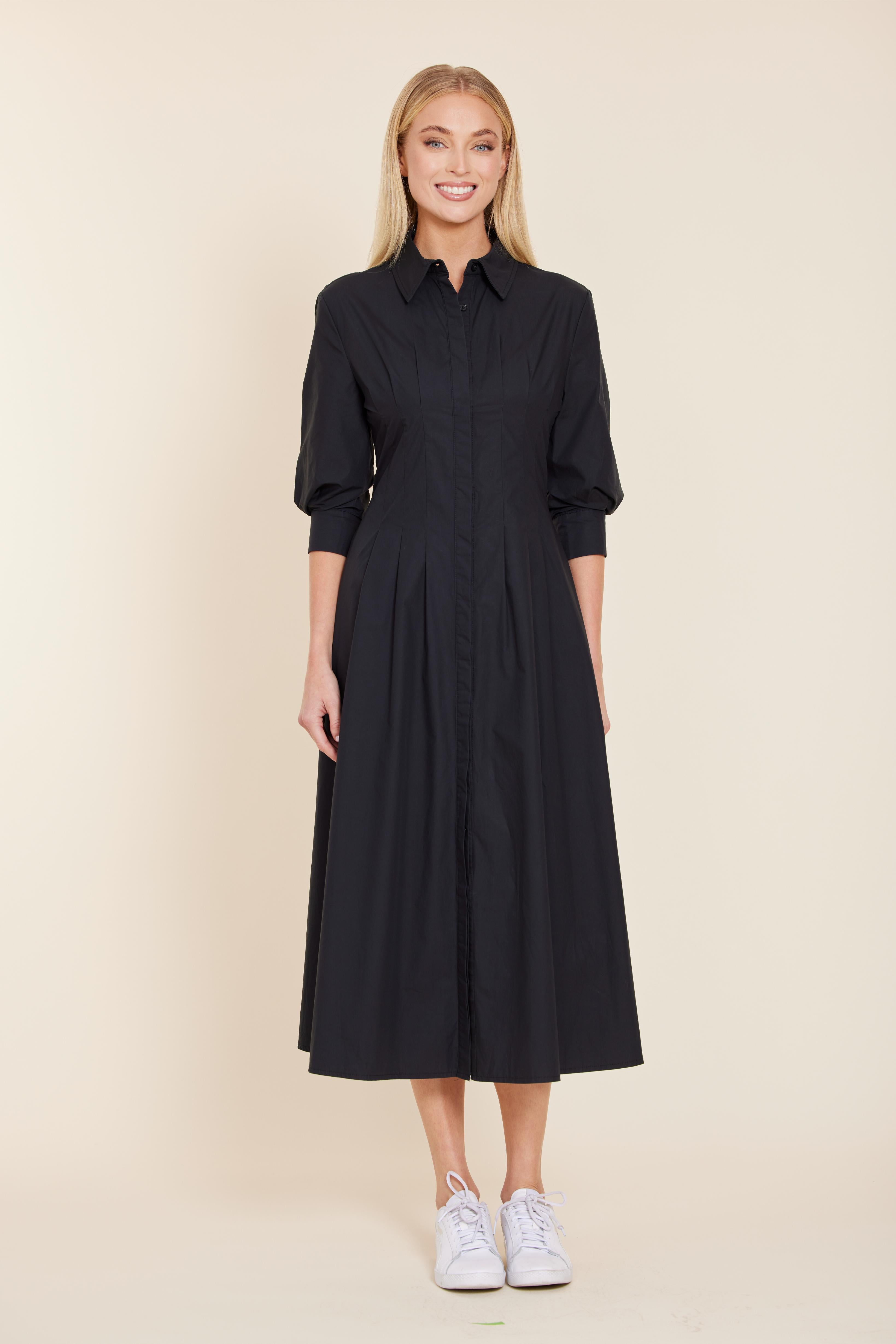 Poplin Darted Midi Dress