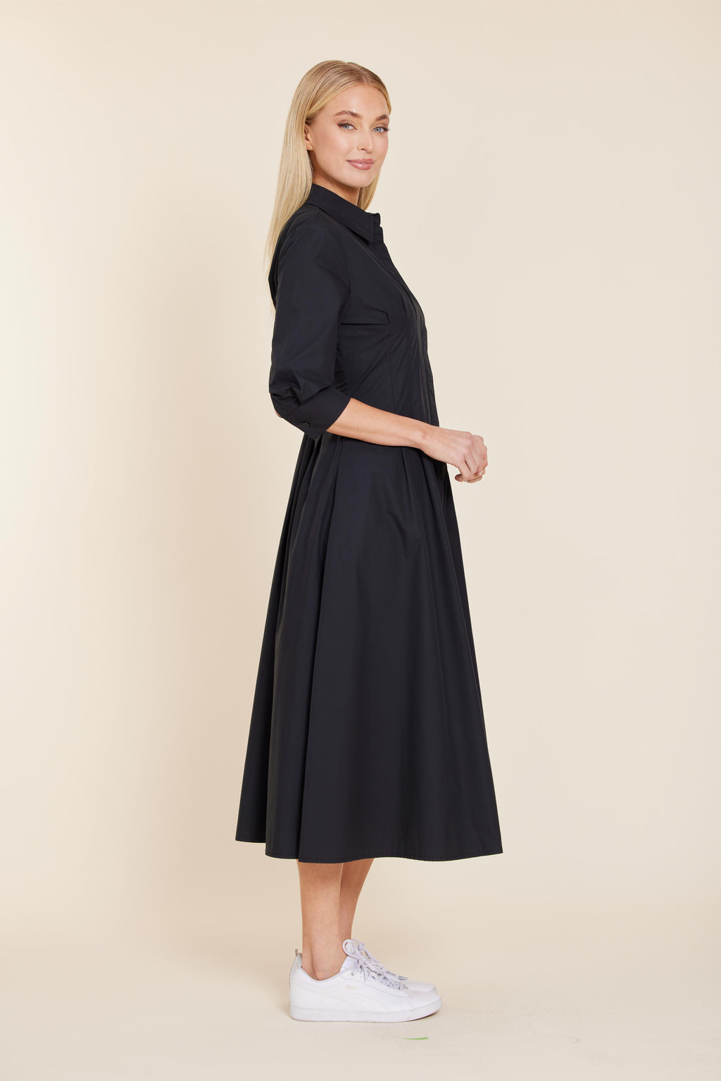 Poplin Darted Midi Dress