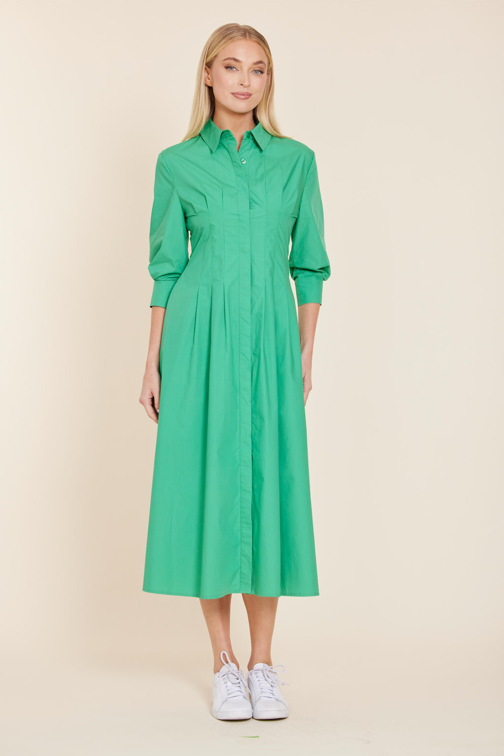 Poplin Darted Midi Dress