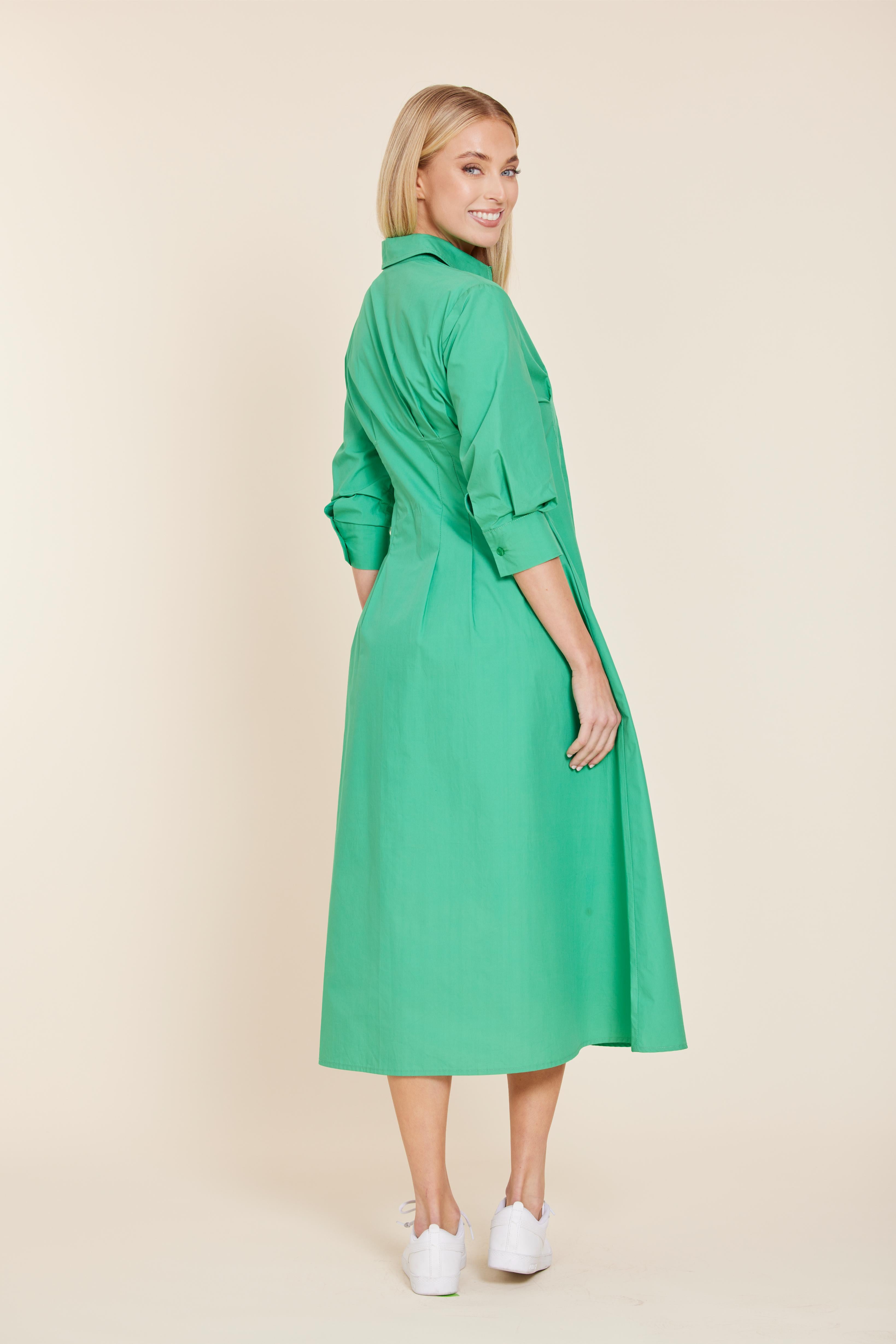 Poplin Darted Midi Dress