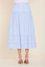 Tiered Striped Maxi Skirt