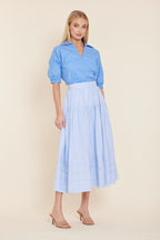 Tiered Striped Maxi Skirt