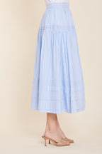 Tiered Striped Maxi Skirt