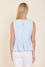Poplin Sleeveless Peplum Top