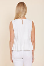 Poplin Sleeveless Peplum Top