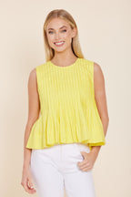 Poplin Sleeveless Peplum Top