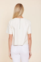 Faux Leather Cropped Shirt