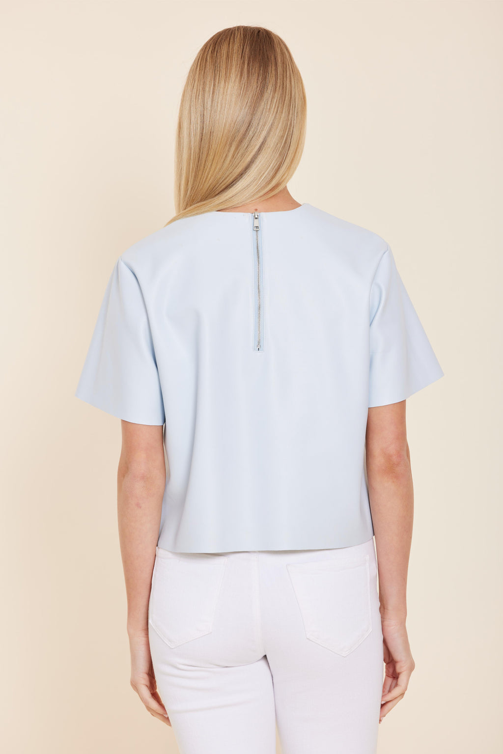 Faux Leather Cropped Shirt