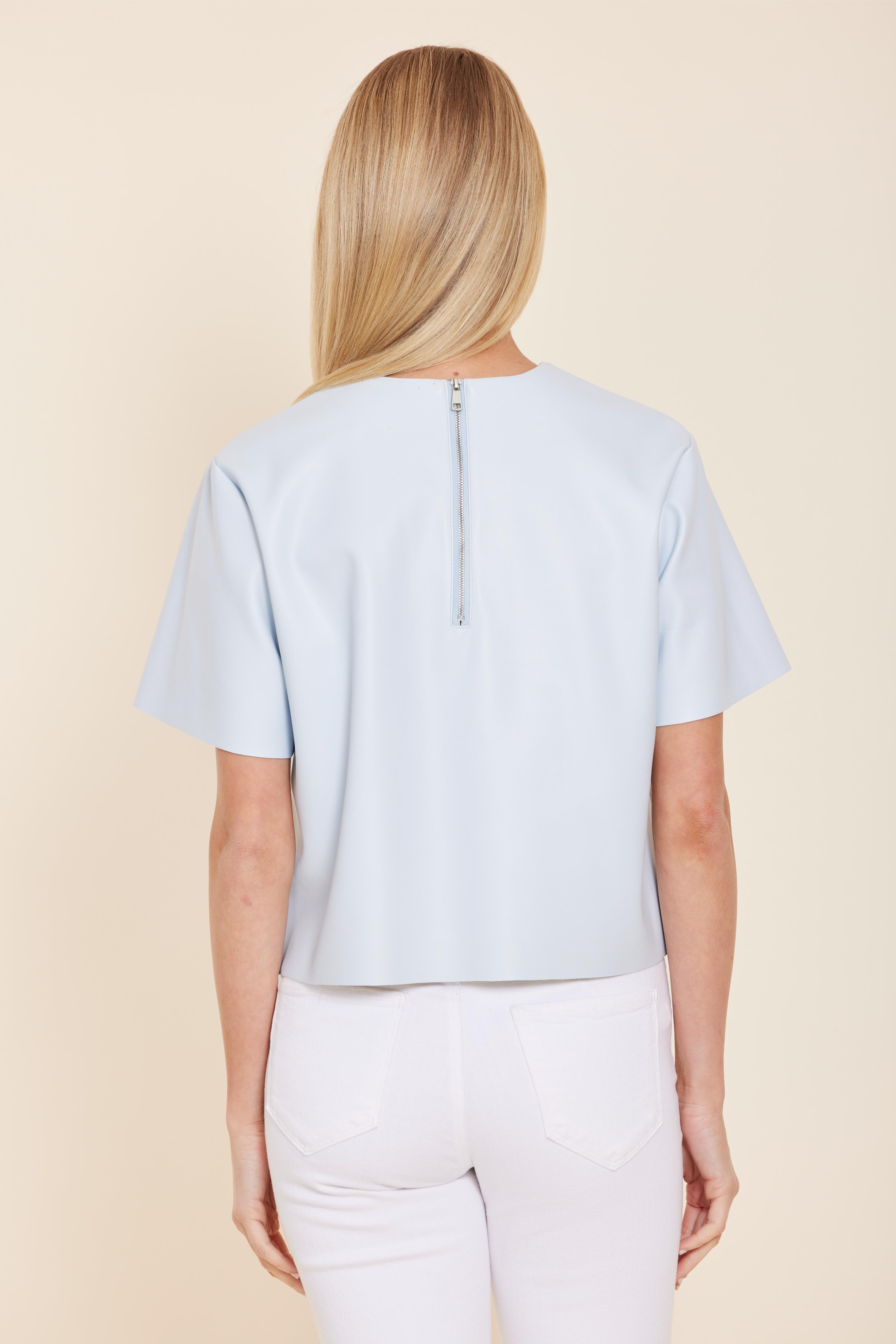 Faux Leather Cropped Shirt