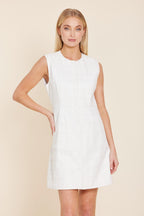 Faux Leather Stitch Dress