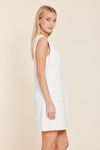 Faux Leather Stitch Dress