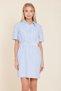 Seersucker Elastic Waist Dress