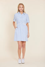 Seersucker Elastic Waist Dress