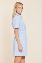 Seersucker Elastic Waist Dress