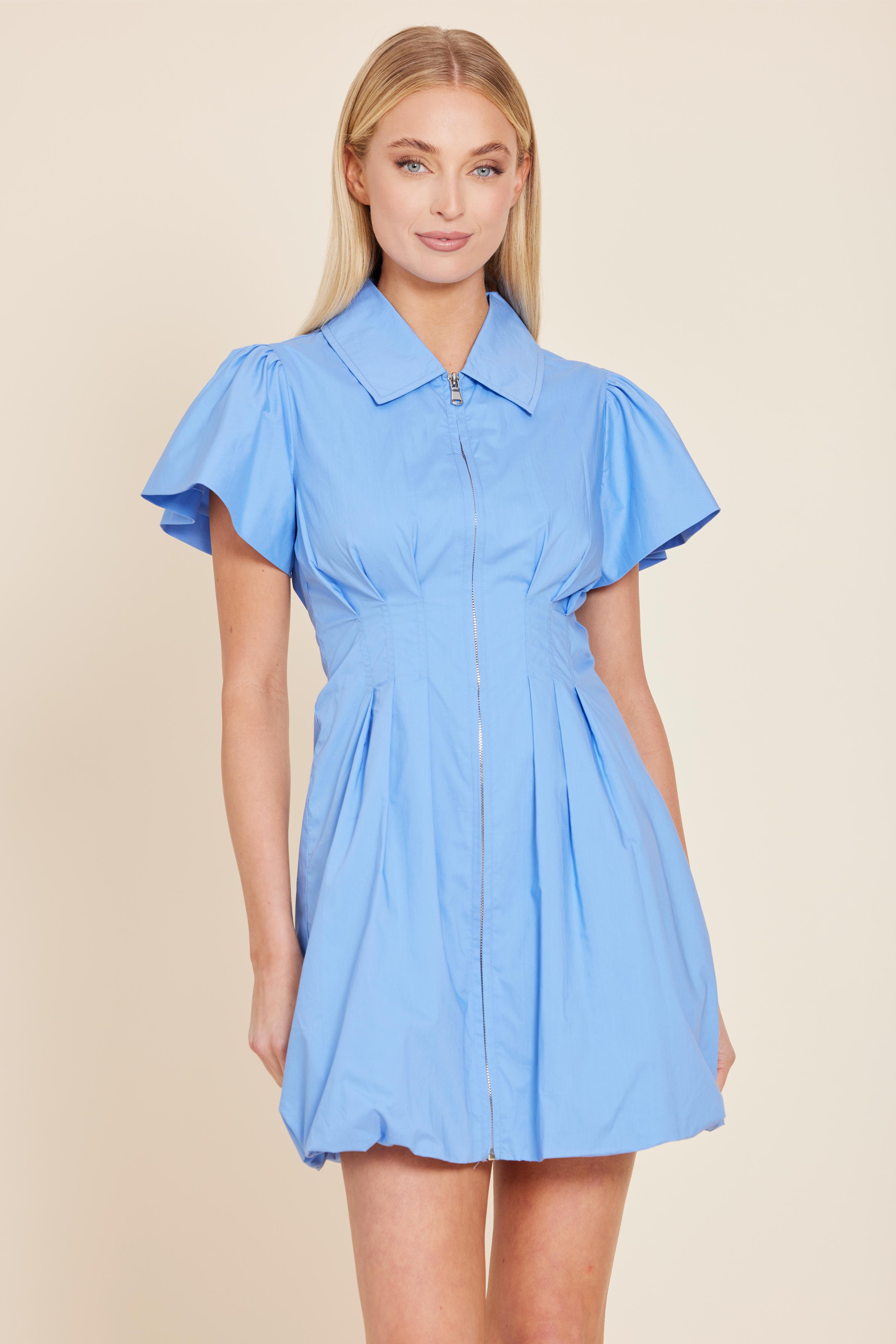 Poplin Zip Bubble Dress
