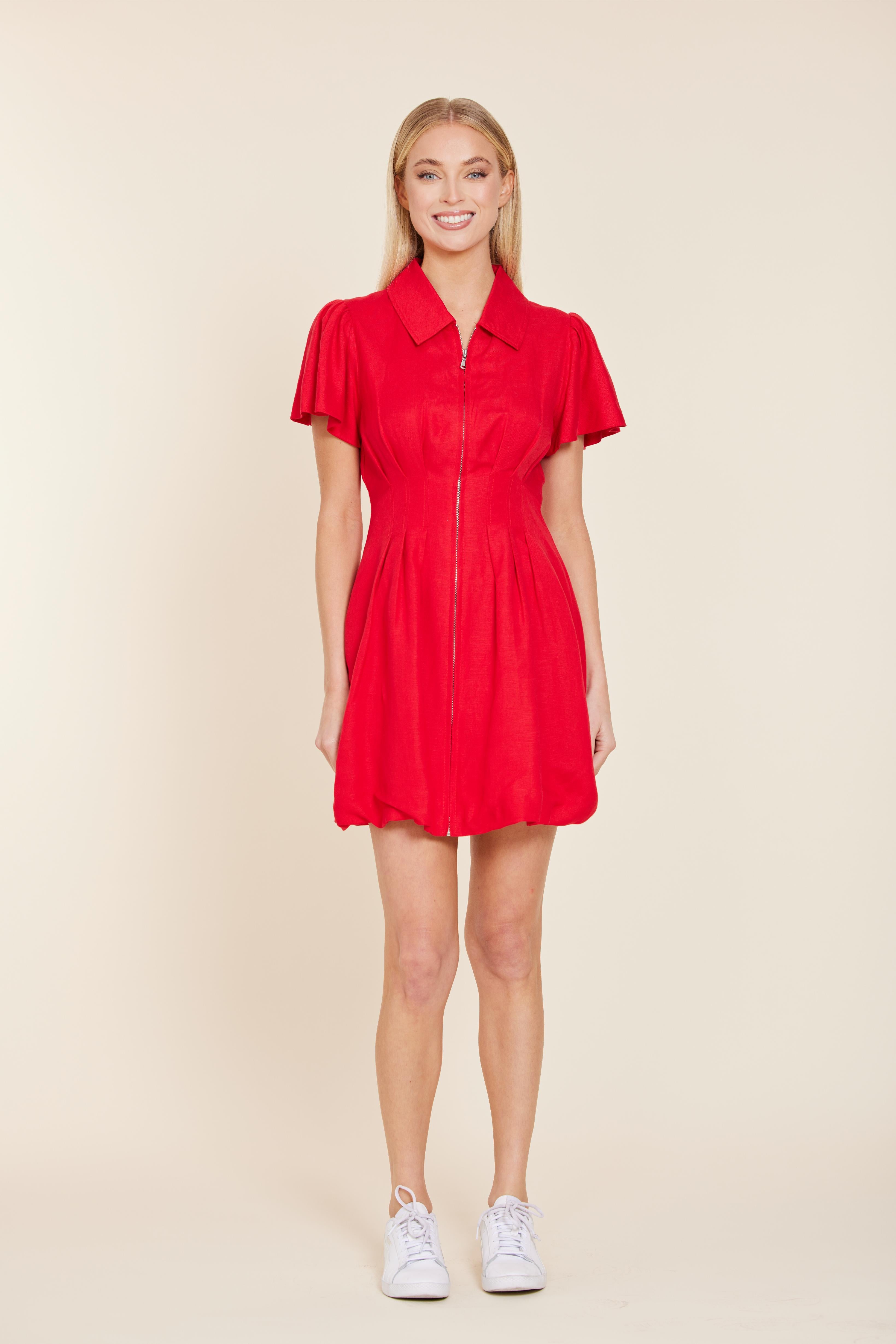 Linen Zip Bubble Dress