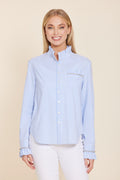 Poplin Rhinestone Longsleeve Top