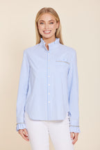 Poplin Rhinestone Longsleeve Top