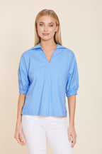 Poplin Johnny Collar Shirt