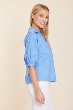 Poplin Johnny Collar Shirt