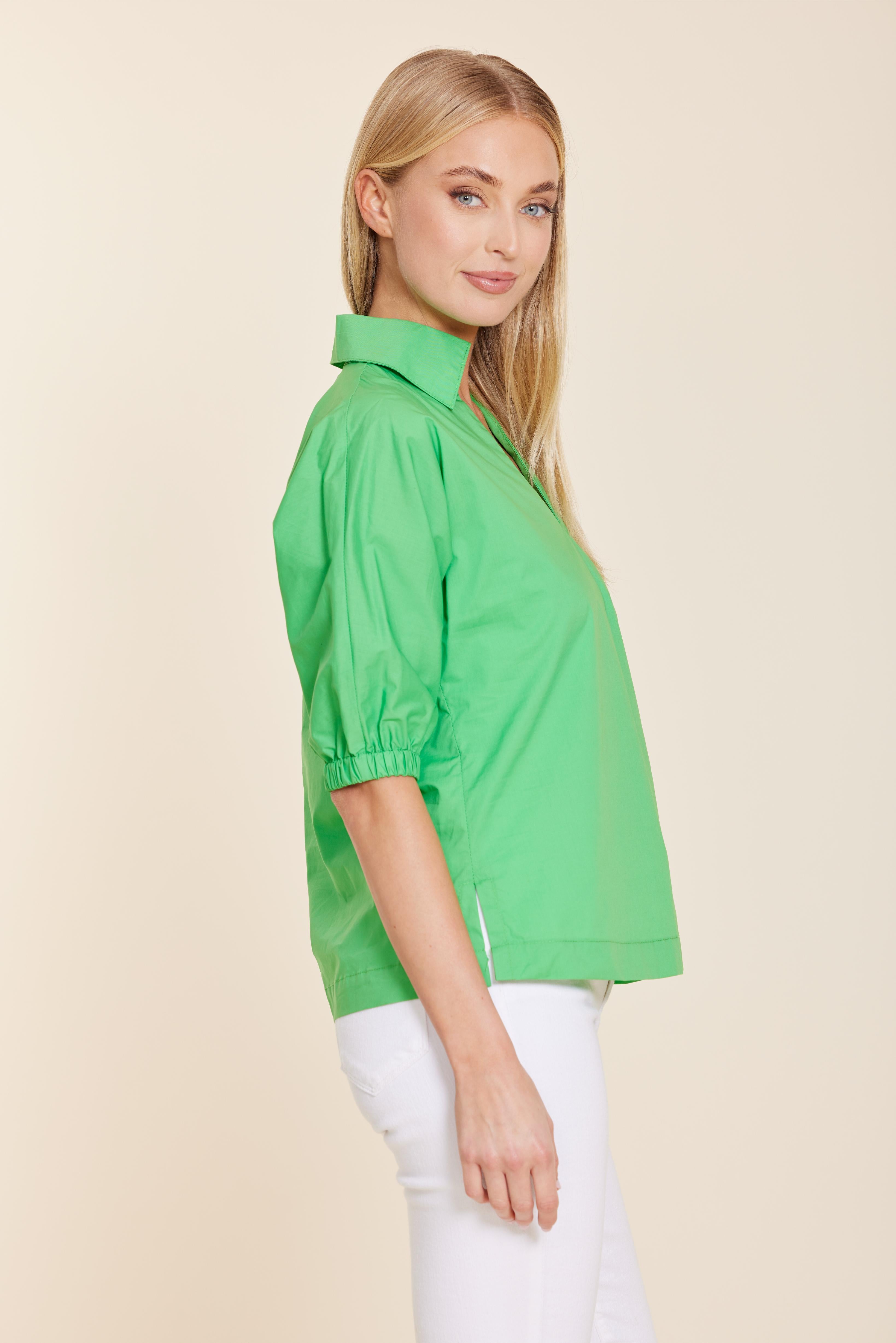 Poplin Johnny Collar Shirt