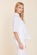 Poplin Johnny Collar Shirt