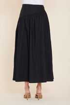 Poplin Asymmetrical Maxi Skirt