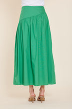 Poplin Asymmetrical Maxi Skirt