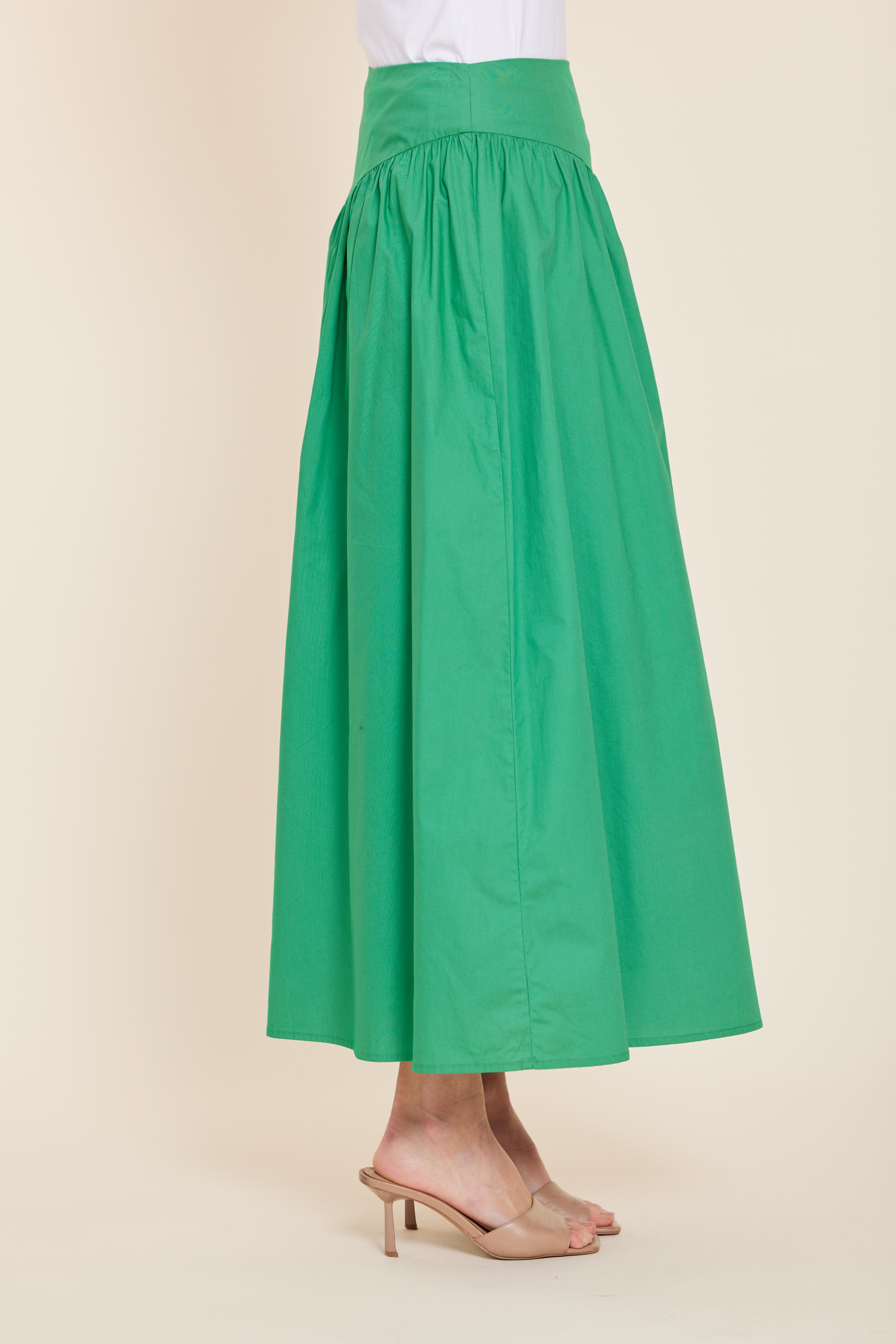 Poplin Asymmetrical Maxi Skirt