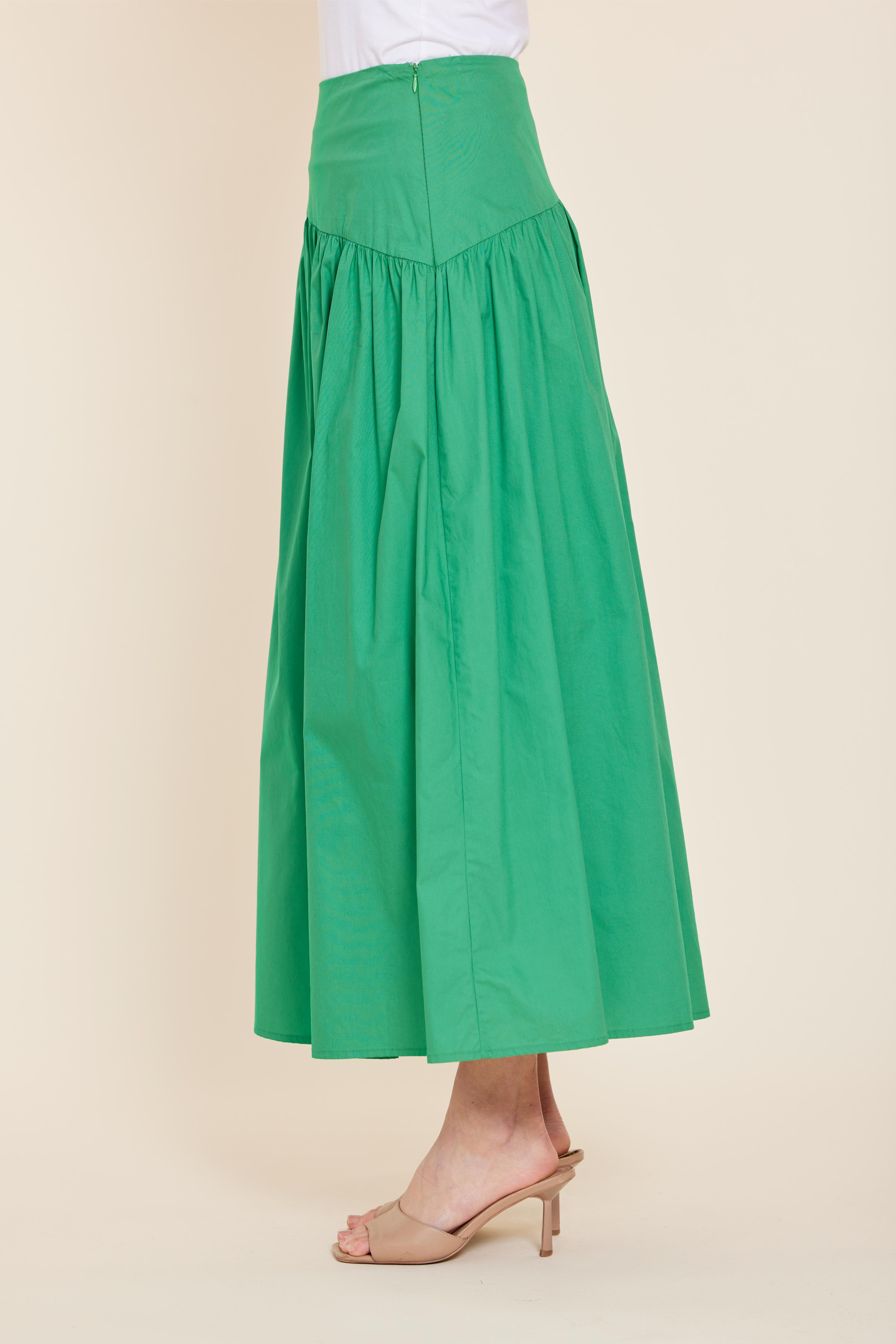 Poplin Asymmetrical Maxi Skirt