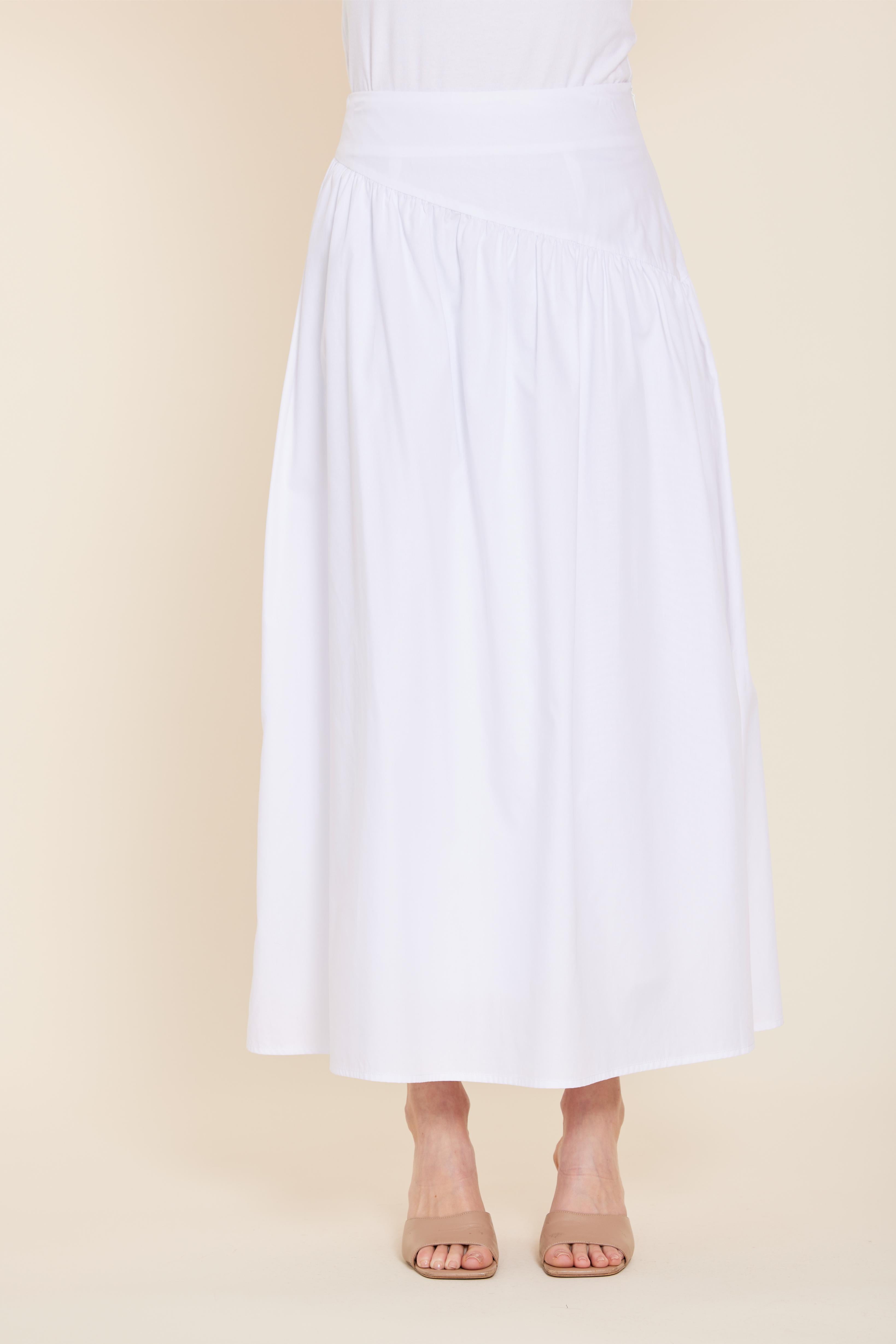 Poplin Asymmetrical Maxi Skirt