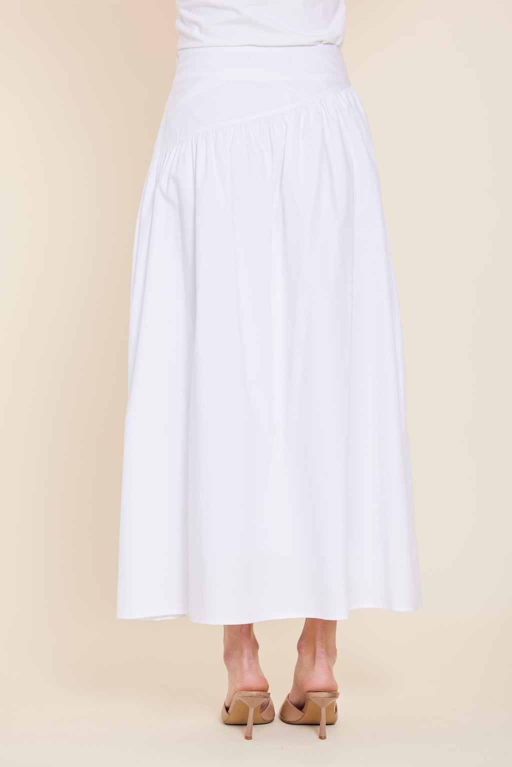 Poplin Asymmetrical Maxi Skirt