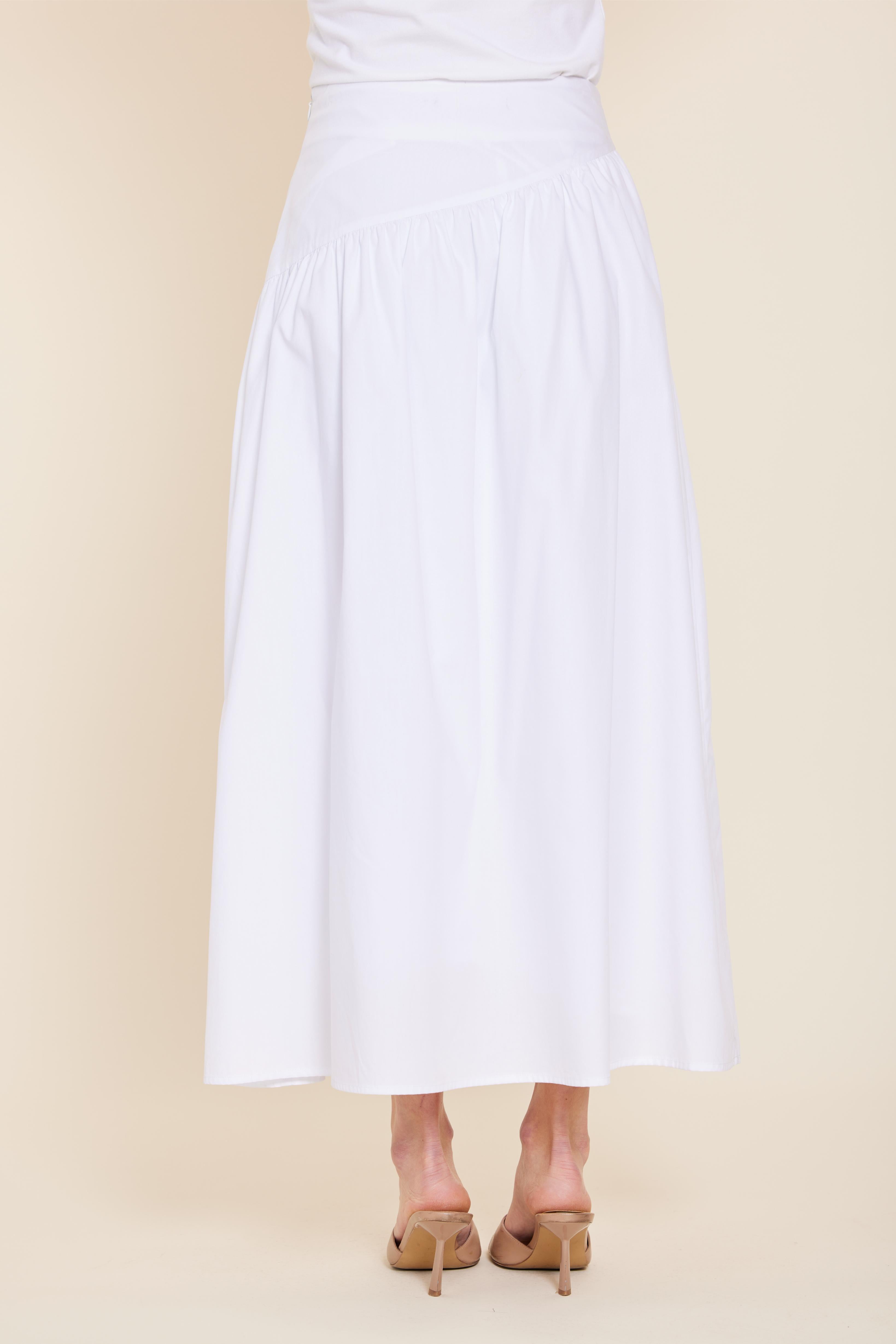 Poplin Asymmetrical Maxi Skirt