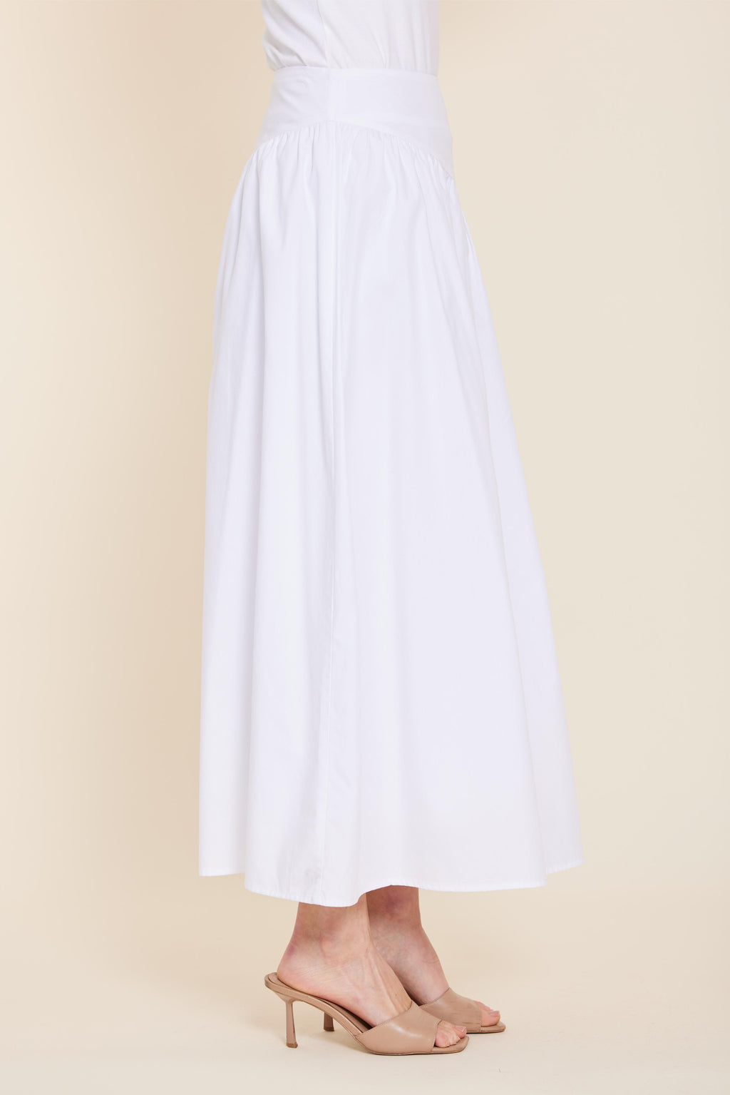 Poplin Asymmetrical Maxi Skirt