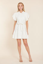 Faux Leather Pleated Dress