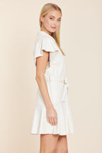 Faux Leather Pleated Dress