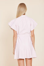 Faux Leather Pleated Dress
